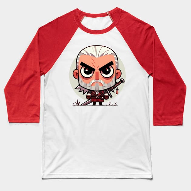 Cute Witcher Baseball T-Shirt by Dmytro